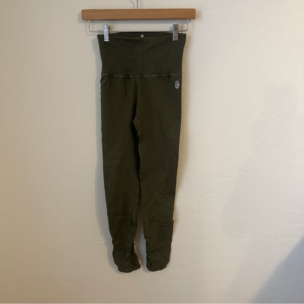 FP Movement Good Karma Washed‎ Olive Green Leggings Size XS